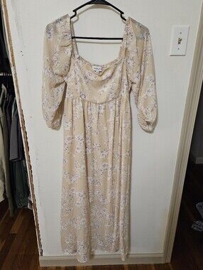 Floral Puff Sleeve Maxi Dress